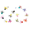 Colorful paper octopuses on garland on a white background