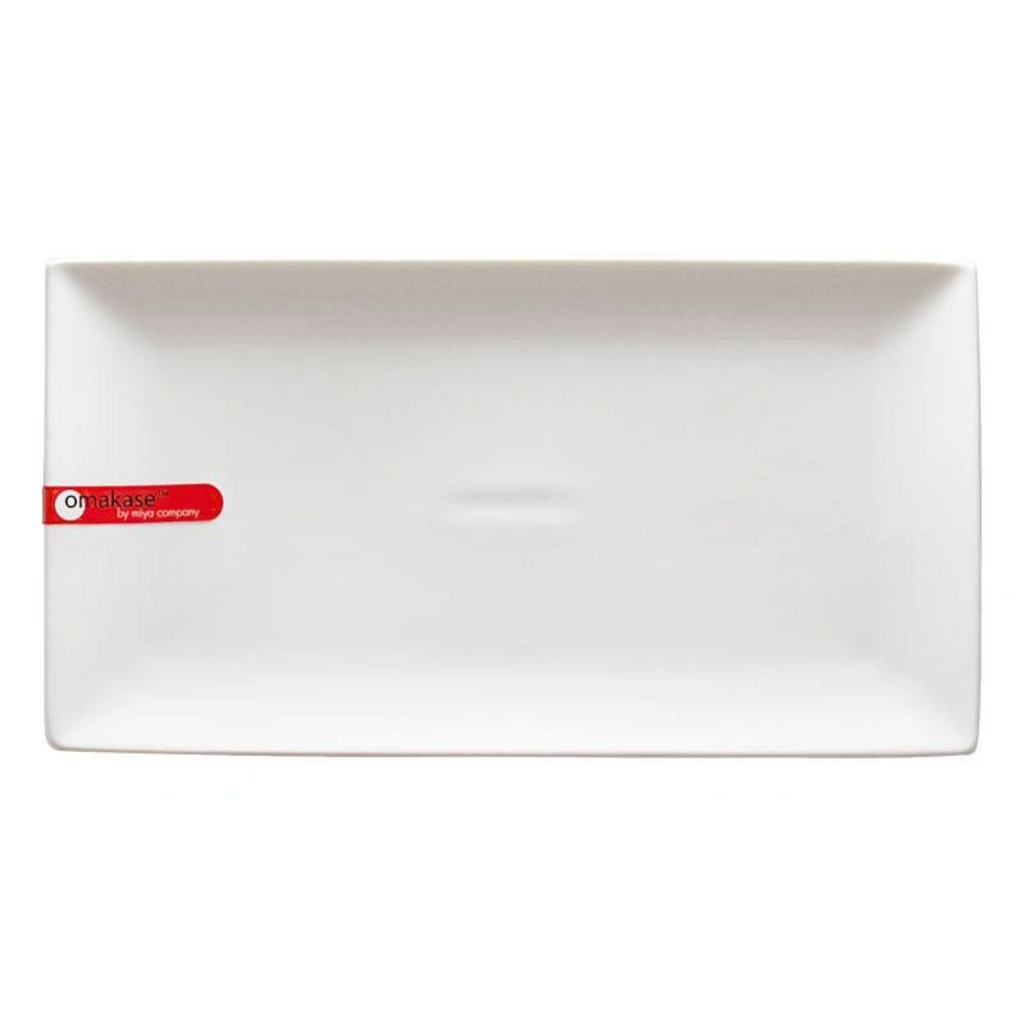 Omakase White Ceramic Serving Plate - Rectangular