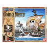 One Piece Going Merry model kit packaging with ship illustration and character images.