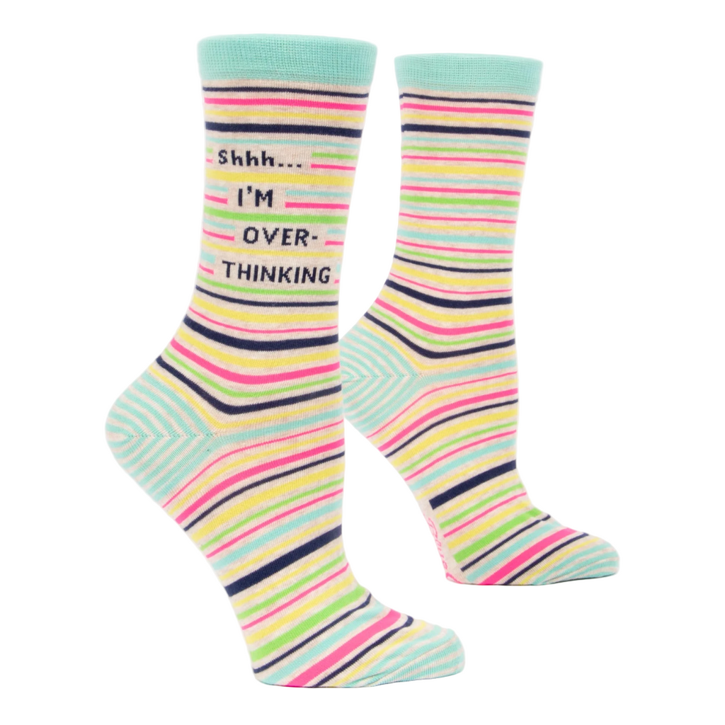 Women's Funny Socks: Shhh... I'm, Overthinking