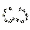 Decorative string with panda-shaped ornaments on a white background