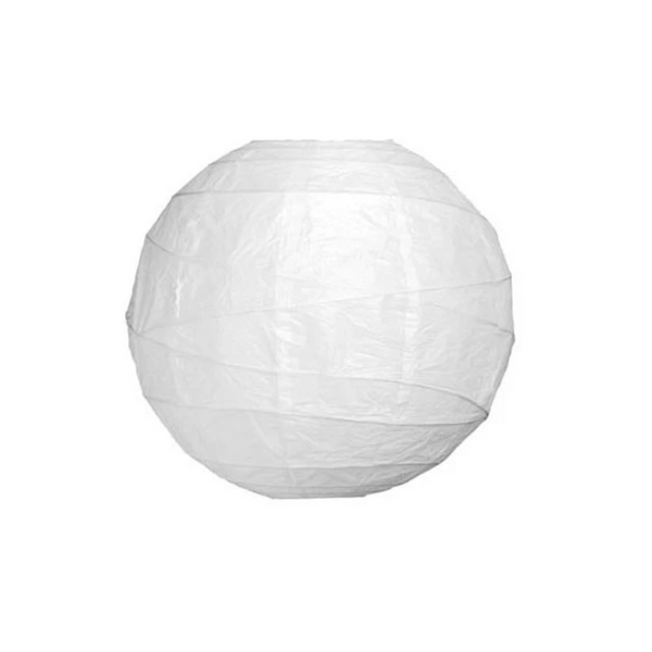 White paper lantern with modern swirl ribbing 