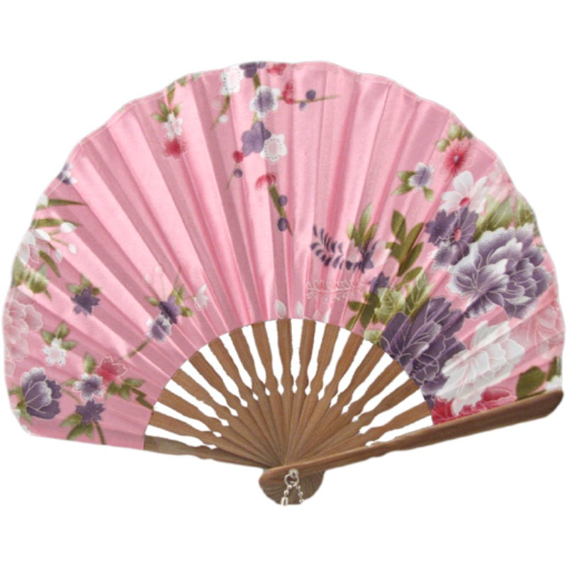 Floral Print Bamboo Hand Fan - 8.5 inch