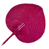 Pink braided fan on a white background