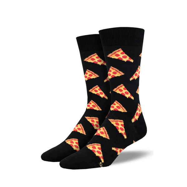 Slice of pizza on socks