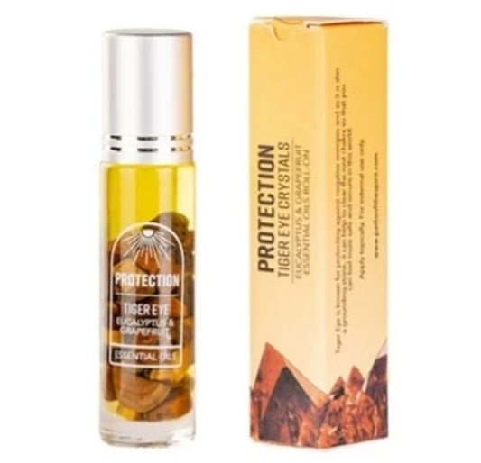 Paths of the Spirit Gemstone Essential Oil Roll-Ons - PROTECTION - Tiger Eye