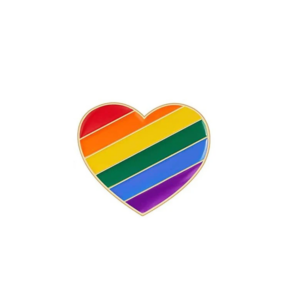 Rainbow Enamel Heart Pin