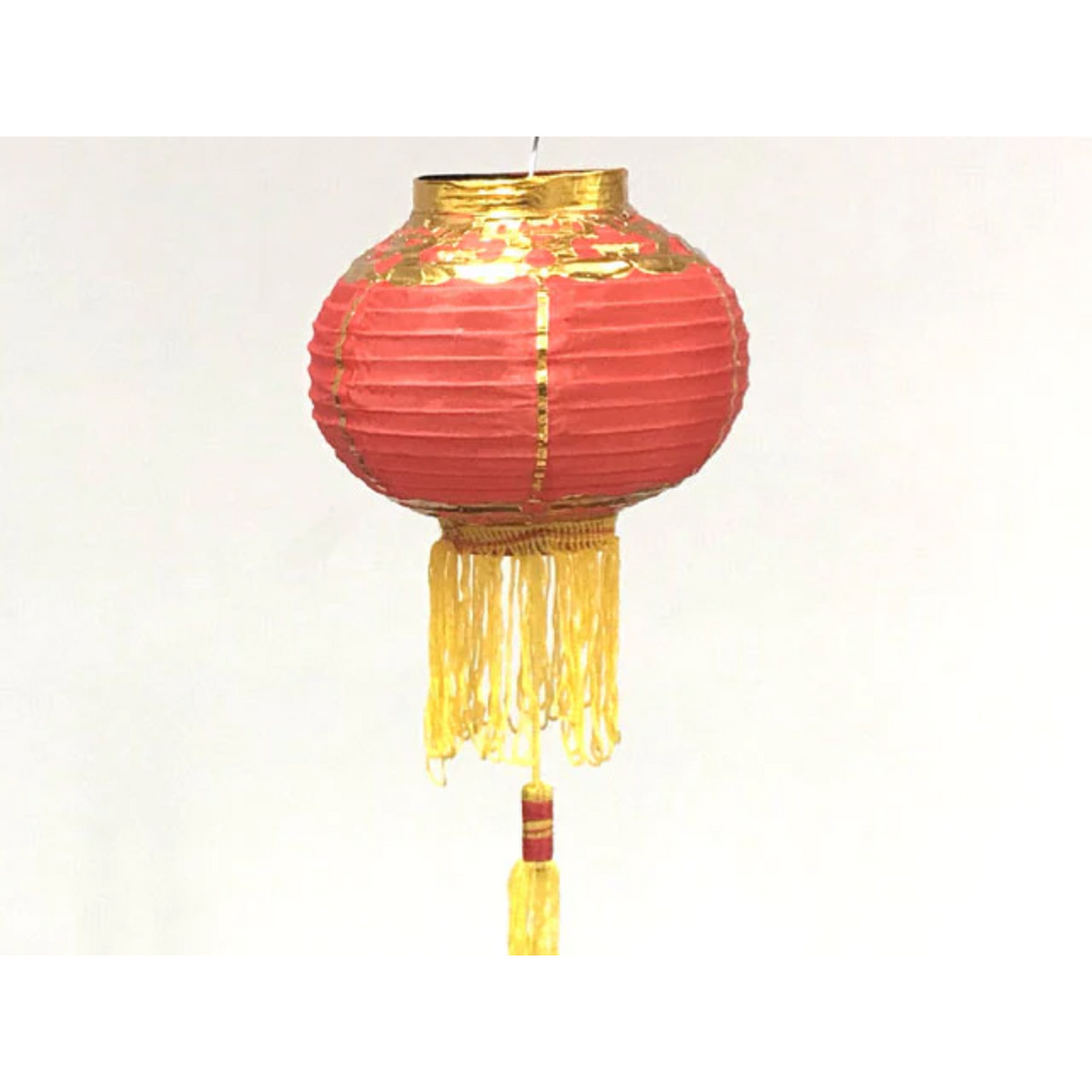 Red Nylon Lantern with Gold Trim - 6"