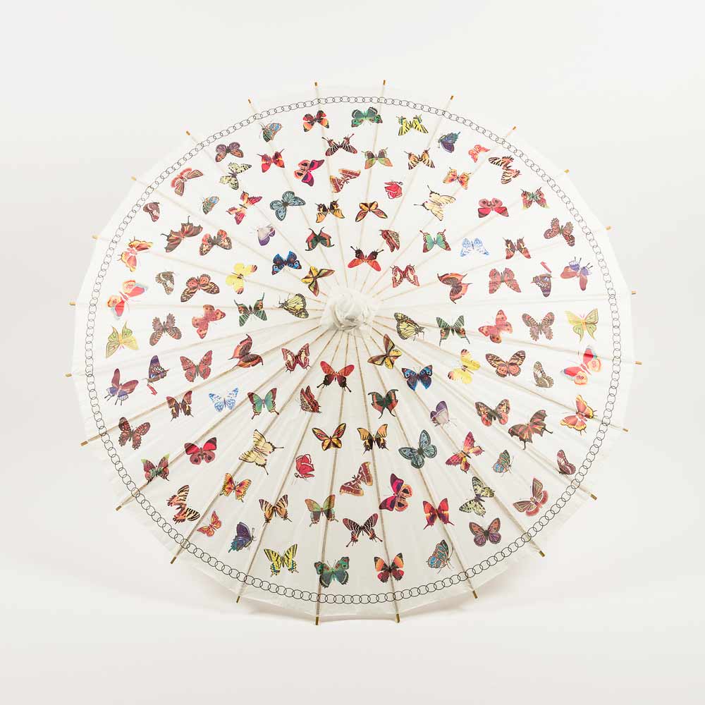 Nylon Parasol- 32" Butterflies Umbrella