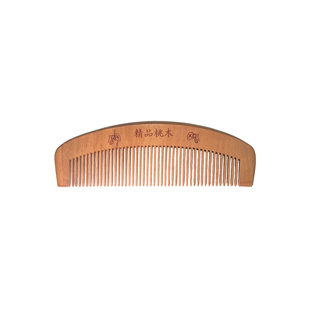 Half-Moon Peach Wood Comb