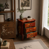 Red Shanxi Chest with 3 Drawers