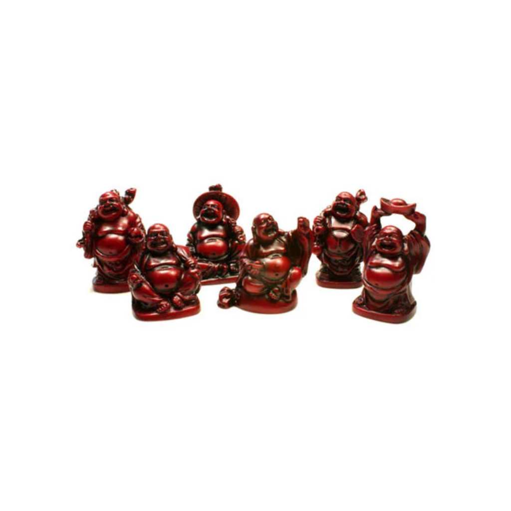 Miniature Laughing Buddha - Set of 6 (1.25" H)