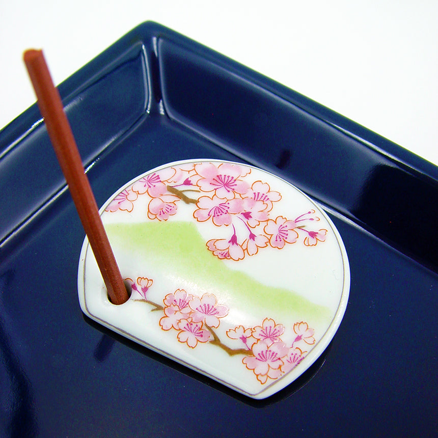 Cherry Blossoms - Decorative Porcelain Incense Holder