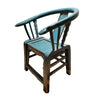 Vintage Horse Shoe Back Arm Chair - Turquoise