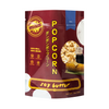 Popcorn bag with soy butter flavor on a white background