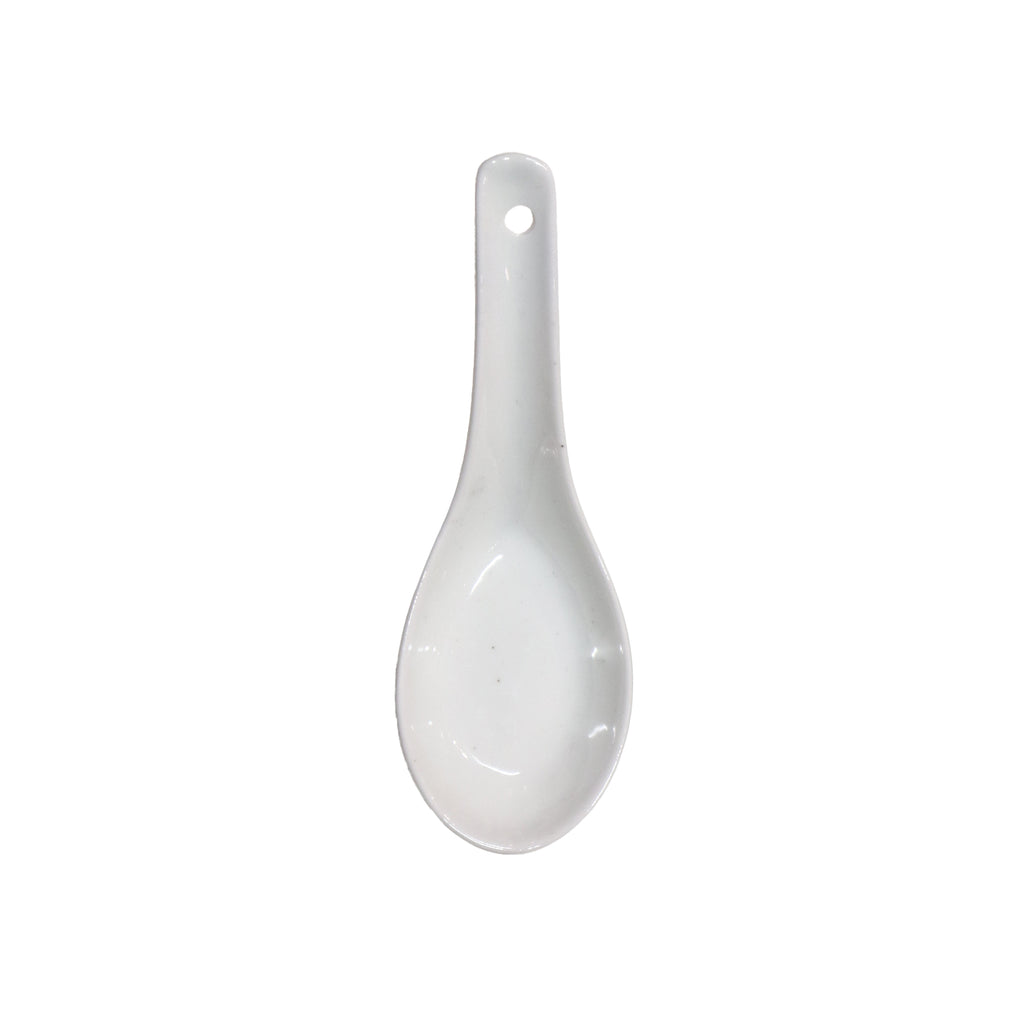 White Ceramic Soup Spoon