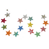 Colorful star-shaped garland on a white background