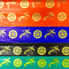 Red, blue, black, and green longevity wrapping paper