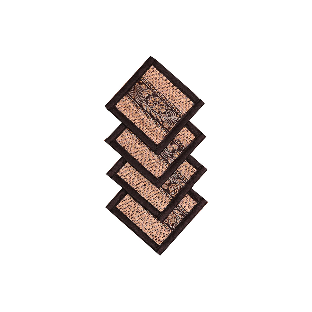 Thai-Style Woven Coasters - Set of 4 (Various Colors)