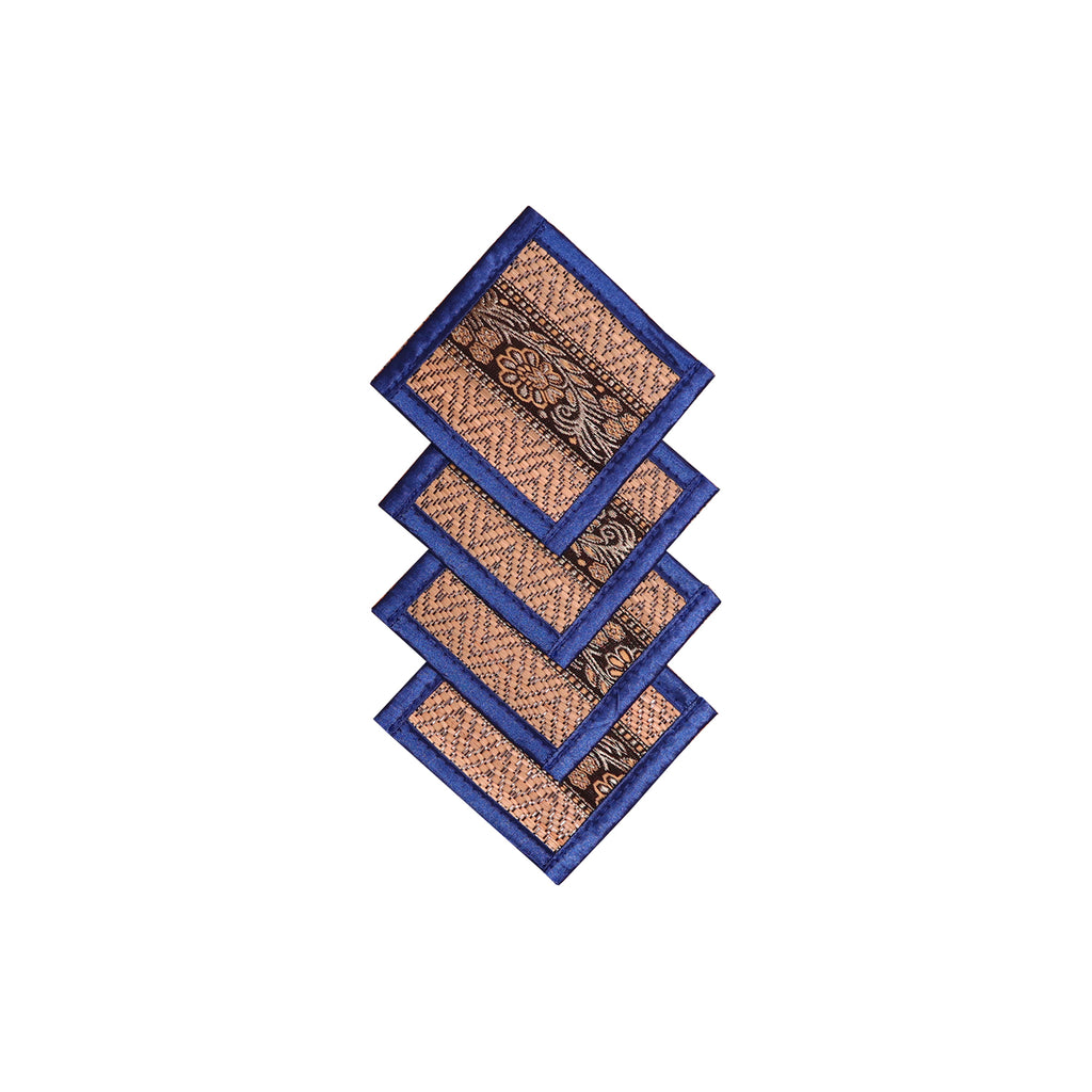Thai-Style Woven Coasters - Set of 4 (Various Colors)