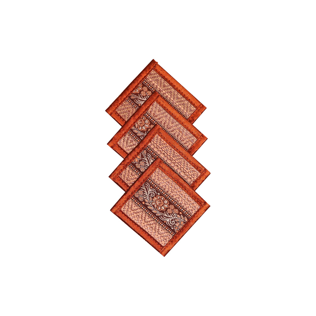 Thai-Style Woven Coasters - Set of 4 (Various Colors)