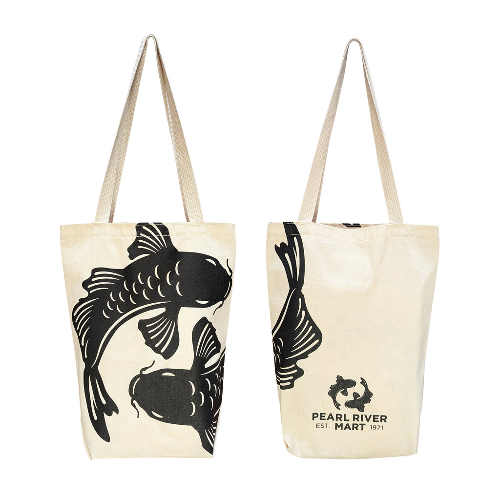 Pearl River Mart Double Fish Slim Canvas Tote Bag