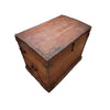 Vintage wooden trunk on a white background