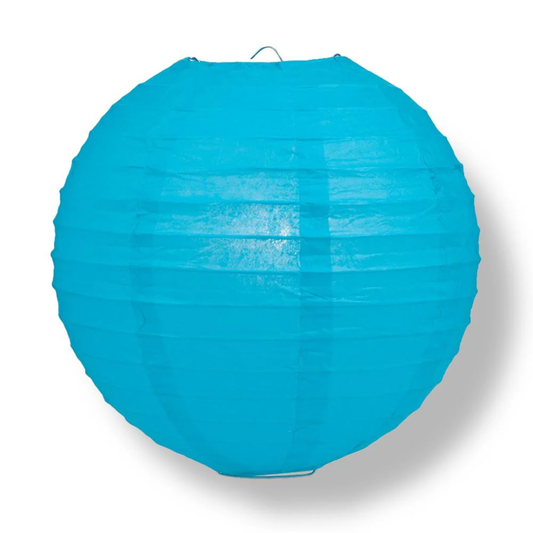 Turquoise Blue Wire Frame Spherical Paper Lantern