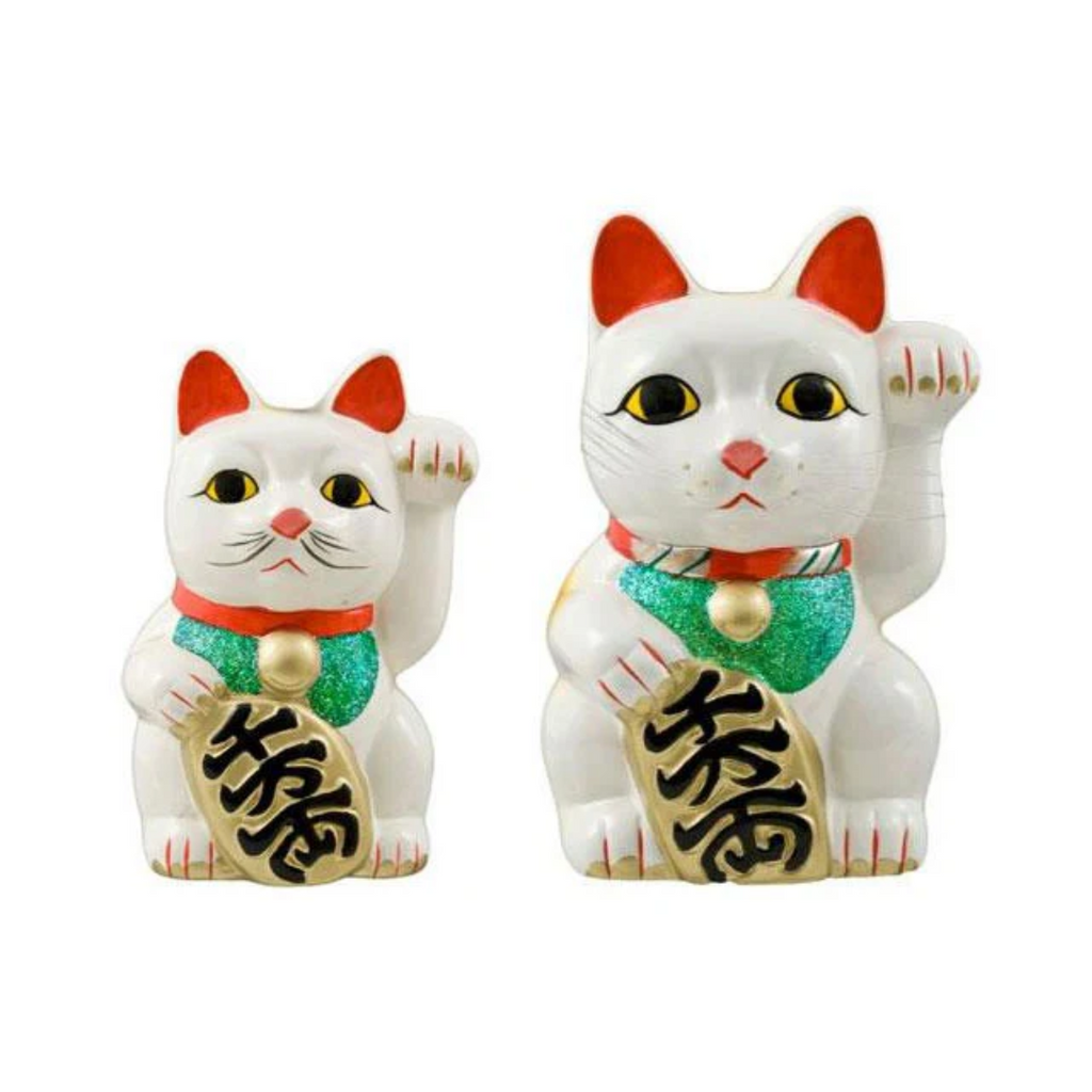 Premium White Lucky Cat (Maneki-Neko Welcoming Cat) – Pearl River Mart