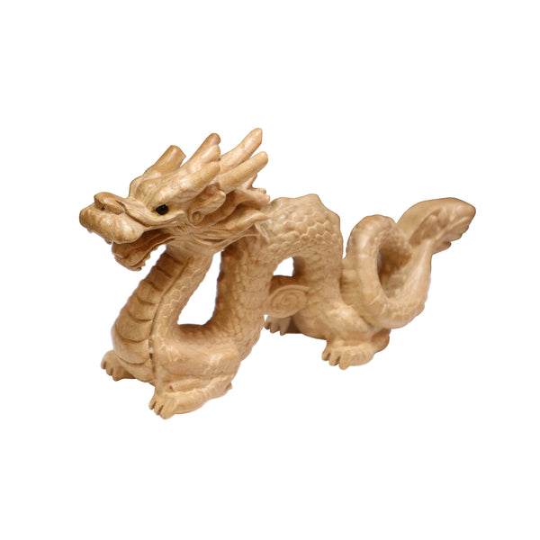 Walnut Carved Dragon Figurine