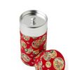 One tea canister with lid off