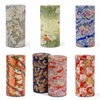 Several tea canisters in a variety of Japanese washi designs 