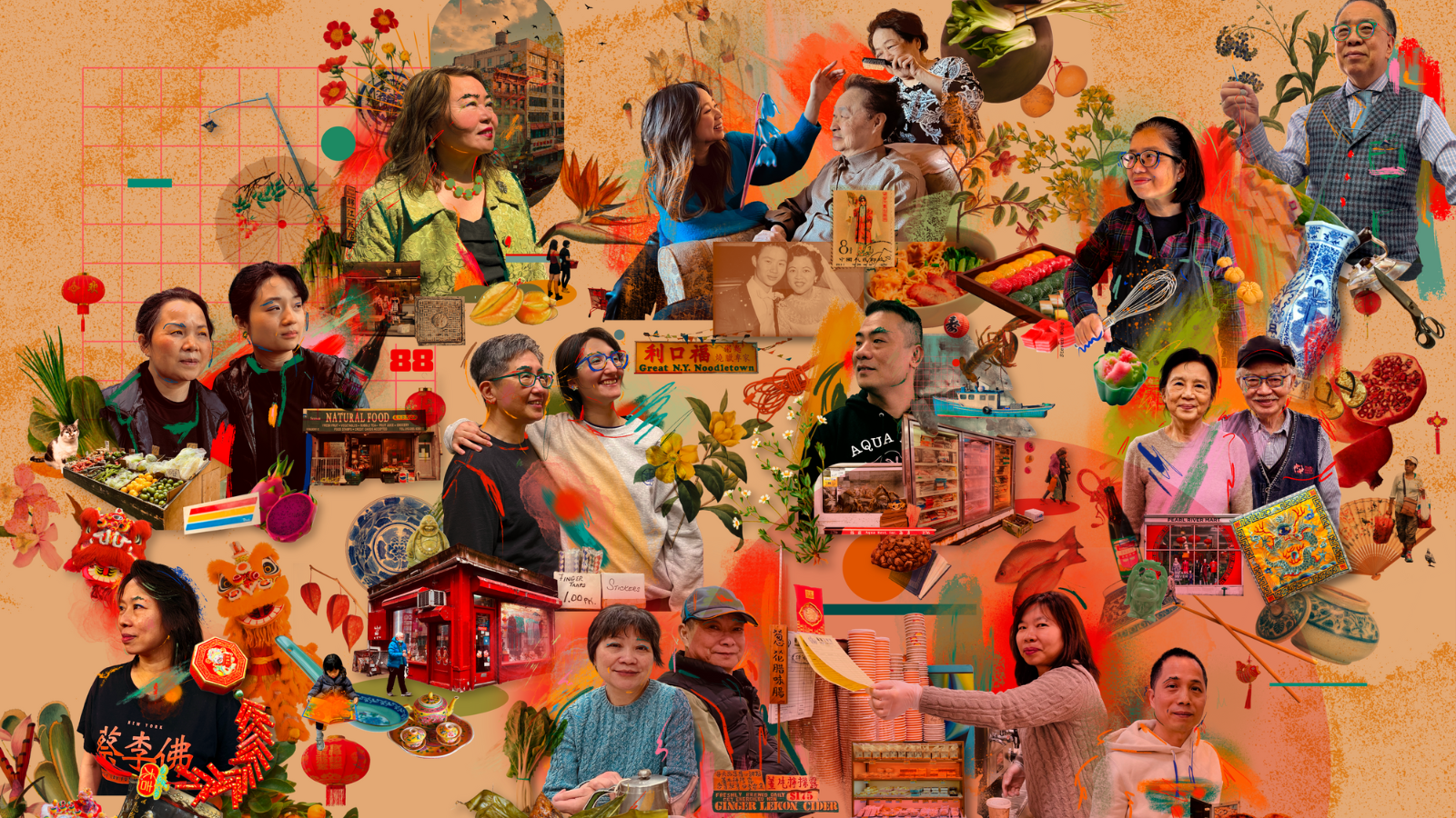 Image detail from Amanda Phingbodhipakkiya's tapestry in "We Are Chinatown" exhibition