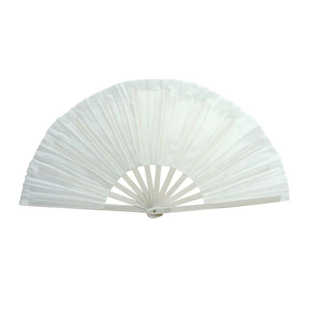 Solid Color Nylon Fabric Fan (White, Red, or Black)