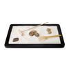 Zen Garden rake, tray with sand and smooth rocks