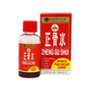 Zheng Gu Shui pain relief liquid bottle and packaging on a white background