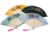 Four silky fans in a variety of colors and floral designs