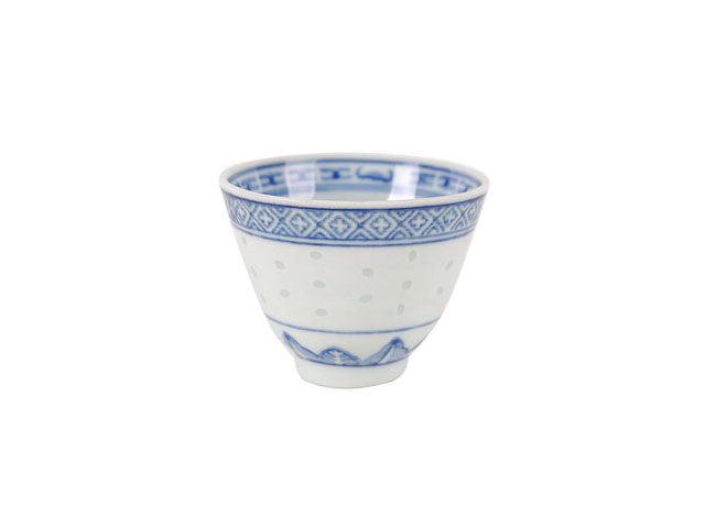 Classic Blue Rice Pattern Ling Long Porcelain Tea Cup