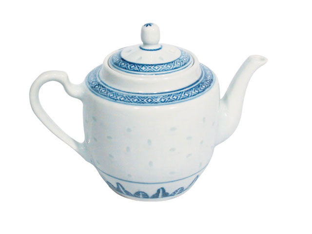 Classic Blue Rice Pattern Ling Long Porcelain - Teapot