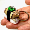 Sushi Cat Key Charm - Brown Cat with Cucumber