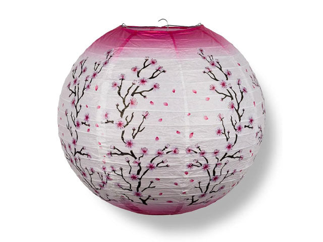 Pink Cherry Blossom Print Paper Lantern - 14 in.
