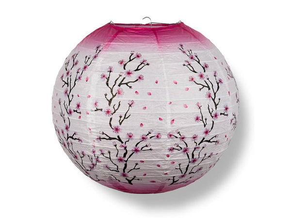 Pink Cherry Blossom Print Paper Lantern