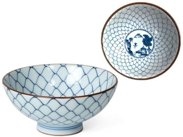 Blue and White Design Rice Bowl - 4.5 inch