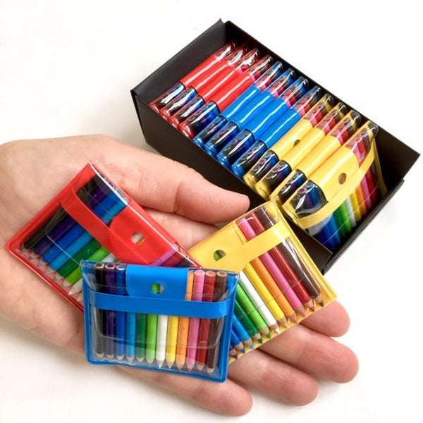 12 mini assorted color pencils in pouch
