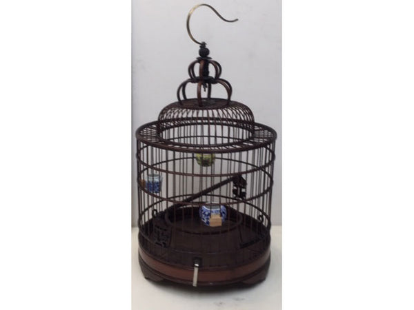 Dark tone bamboo cage, cylinder dome top