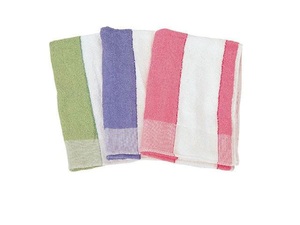 Classic Stripe Towel in green, blue, and pink