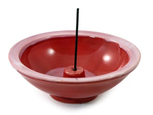 Shoyeido crimson 4.5" round incense holder