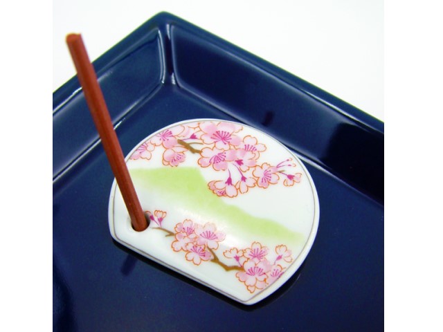 Cherry Blossoms - Decorative Porcelain Incense Holder