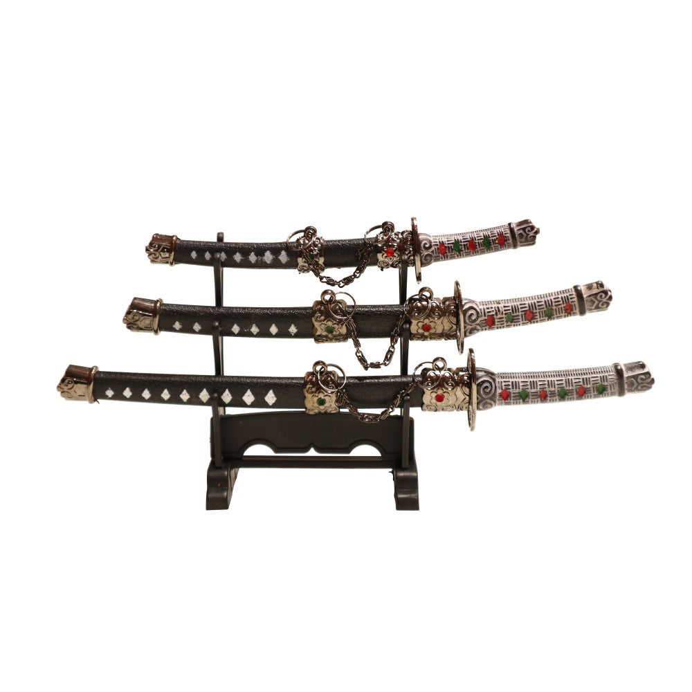Replica Samurai Swords Letter Opener w. Display Stand Set
