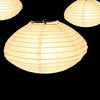 White Saturn Paper Lantern illuminated with lightbulb inside
